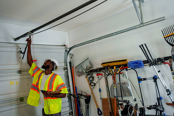 Professional Garage Door Panel Replacement technician working in Tioga, TX